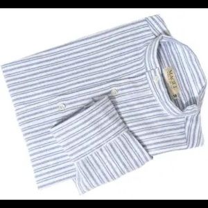 Magee's Irish Grandad Shirt - Blue Stripe 2